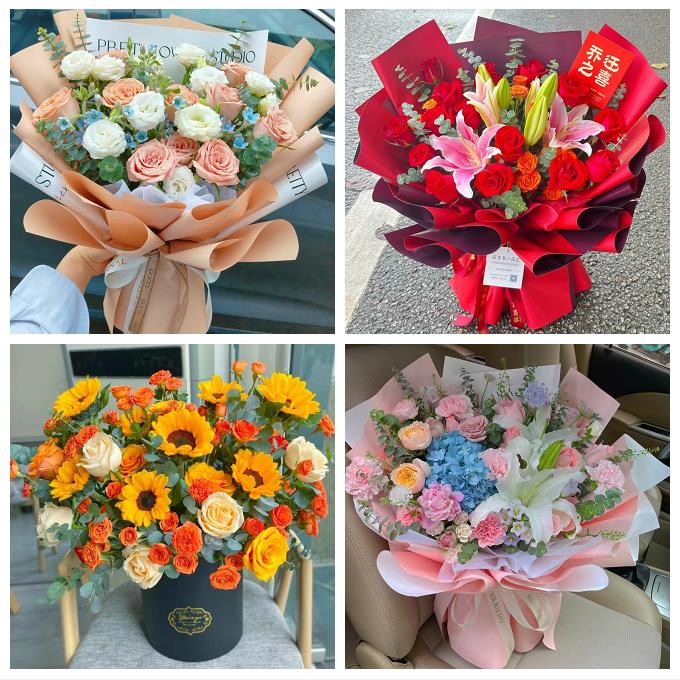 上海市奉贤区金汇四团青村镇鲜花店同城送女朋友玫瑰混搭生日花束