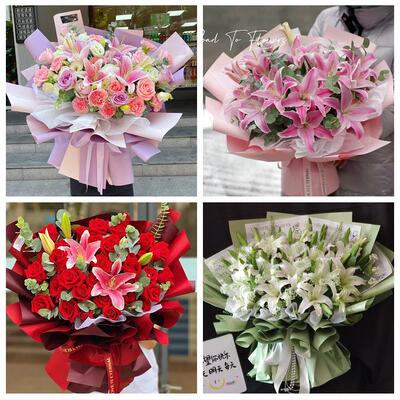 玫瑰香水百合送老婆朋友生日送鸡西市鸡冠区滴道区梨树区同城花店