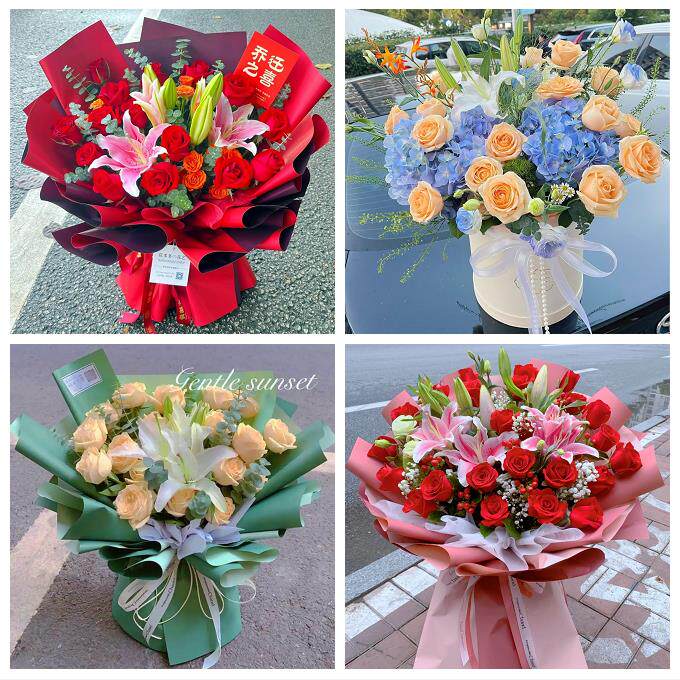 山东菏泽市郓城县鄄城县东明县鲜花店同城送玫瑰香水百合生日花束