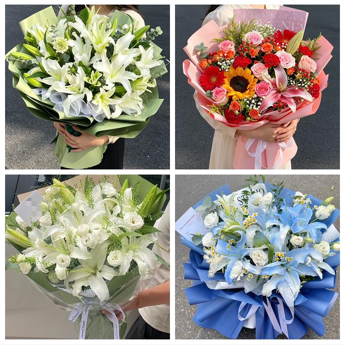 防城港港口防城区上思县东兴鲜花店同城配送朋友生日玫瑰百合花束