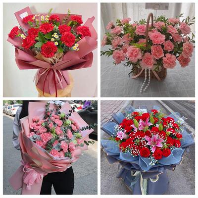 绥化市北林区望奎兰西青冈县鲜花店同城送婆婆岳母亲节康乃馨花束
