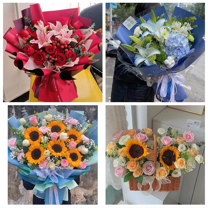 东莞市厚街沙田道滘镇洪梅镇花店同城送男女友领导玫瑰混搭鲜花束