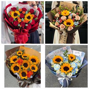 泉州市惠安安溪永春县德化县同城鲜花店父亲节向日葵花束男士生日
