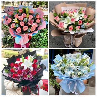 湖北省十堰市房县丹江口市附近鲜花店同城送玫瑰香水百合生日花束