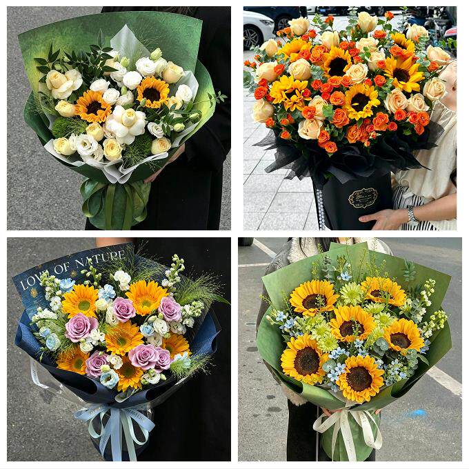 郑州市中原区二七管城金水区同城鲜花店成人礼高考向日葵玫瑰花束