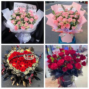 兰州市红古区永登县皋兰榆中县鲜花店同城配送女神节玫瑰花束礼盒