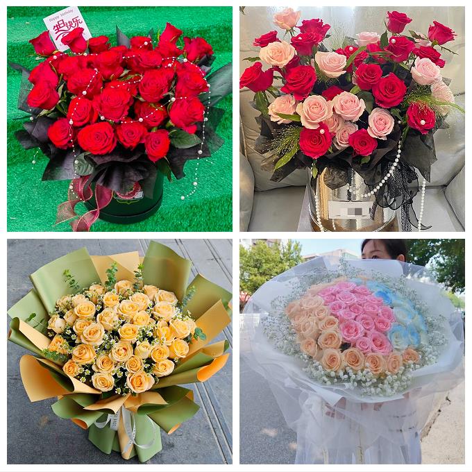 潍坊市潍城寒亭区坊子奎文区同城鲜花店七夕表白订红玫瑰花束礼盒