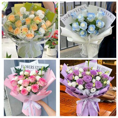 三明市梅列三元区明溪清流县鲜花店卡布碎冰蓝紫玫瑰花束同城配送