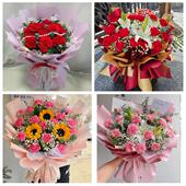 太原市尖草坪万柏林区晋源区同城鲜花店订38妇女节康乃馨百合花束