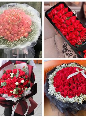 安徽六安市金安区裕安区叶集区同城鲜花店订33朵玫瑰送情人女朋友