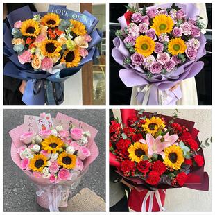 海口市秀英龙华琼山区美兰区同城鲜花店父亲节向日葵花束男士生日
