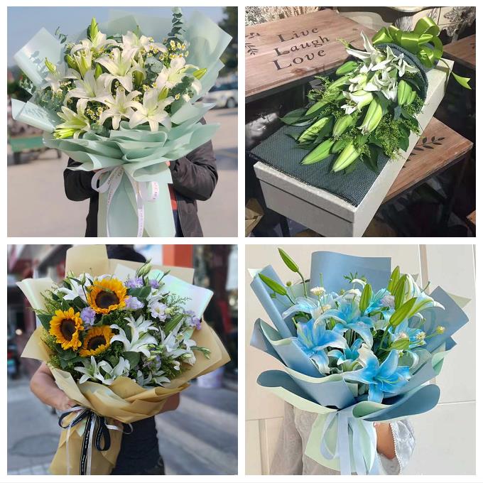 广东深圳市光明区凤凰玉塘马田同城鲜花店送老婆玫瑰百合生日花束