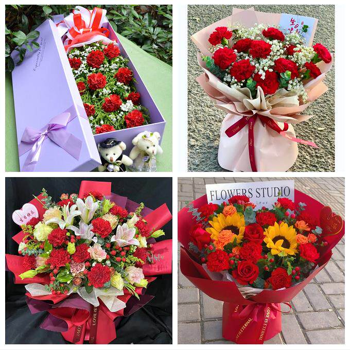 菏泽市巨野郓城县鄄城东明县同城鲜花店38节送长辈女士康乃馨百合