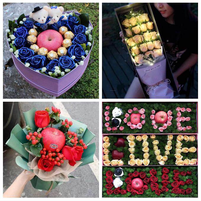 南通市如东启东如皋市海门市鲜花店同城配送平安夜圣诞节玫瑰礼盒