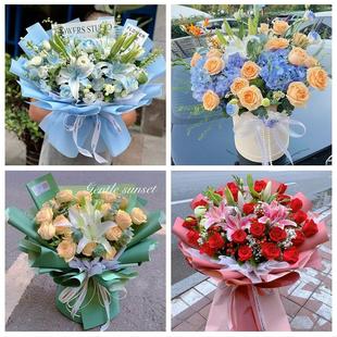 上海市长宁区周家桥天山路街道鲜花店同城送玫瑰香水百合生日花束