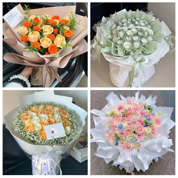 上海市奉贤区柘林海湾镇海港鲜花店卡布碎冰蓝紫玫瑰花束同城配送