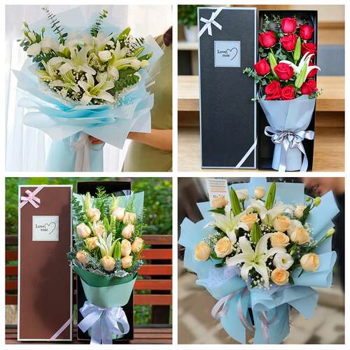 丽水莲都区庆元景宁县龙泉市鲜花店同城配送老婆香水百合玫瑰花束