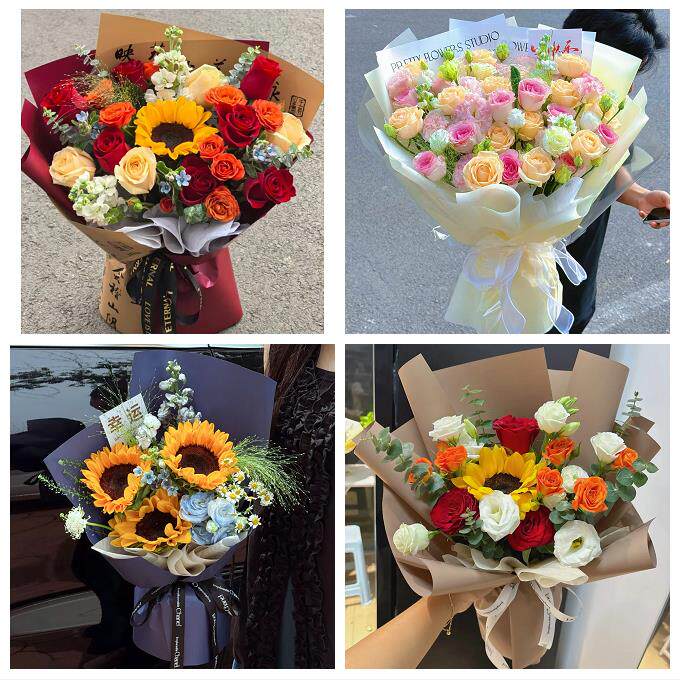 抚州市溪县资溪县东乡广昌县同城鲜花店订玫瑰向日葵混搭生日花束