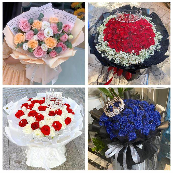 河南周口市商水沈丘郸城淮阳县同城鲜花店生日花束送男女朋友玫瑰