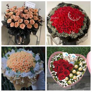 河南平顶山市新华区卫东石龙区同城鲜花店订33朵玫瑰送情人女朋友