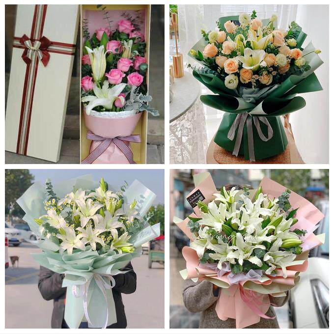 天津西于庄双环邨咸阳北路街鲜花店同城配送老婆香水百合玫瑰花束