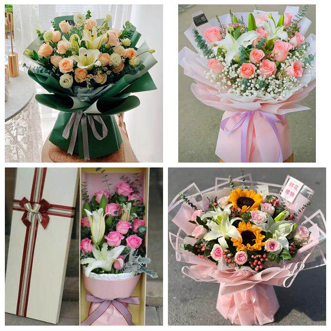 宁夏省吴忠市同心县青铜峡市鲜花店同城配送老婆香水百合玫瑰花束