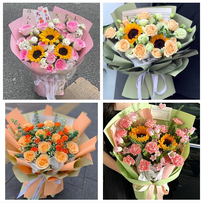 南充市顺庆高坪嘉陵区阆中市同城鲜花店父亲节向日葵花束男士生日
