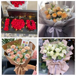 湖南湘潭市雨湖区岳塘区湘潭县同城鲜花店订33朵玫瑰送情人女朋友