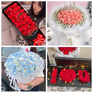 广西崇左市江州区扶绥县凭祥市同城鲜花店订33朵玫瑰送情人女朋友