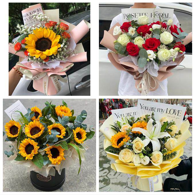 上海市静安区共和新路南京西路同城鲜花店向日葵玫瑰混搭生日花束