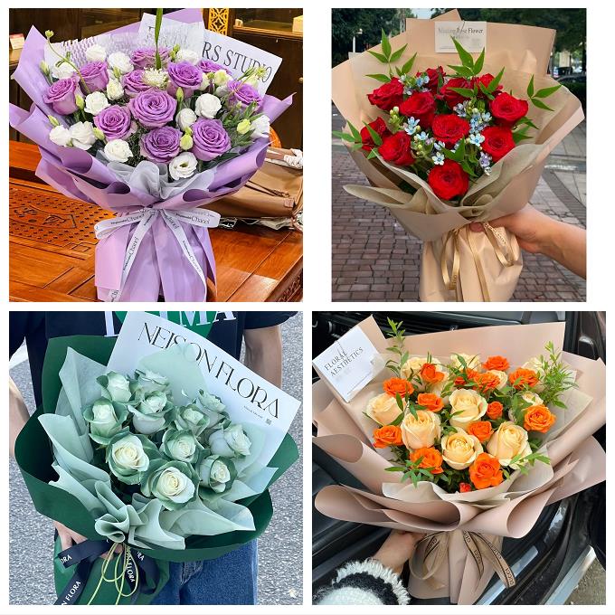 保定市涞水阜平徐水区定兴县鲜花店卡布碎冰蓝紫玫瑰花束同城配送