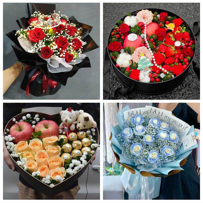 送无锡市新吴区江阴市宜兴市同城鲜花店送女友平安夜圣诞玫瑰礼盒