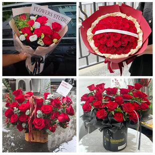 送北京市甘家口八里庄紫竹院花店同城配送女友生日情人节玫瑰花束