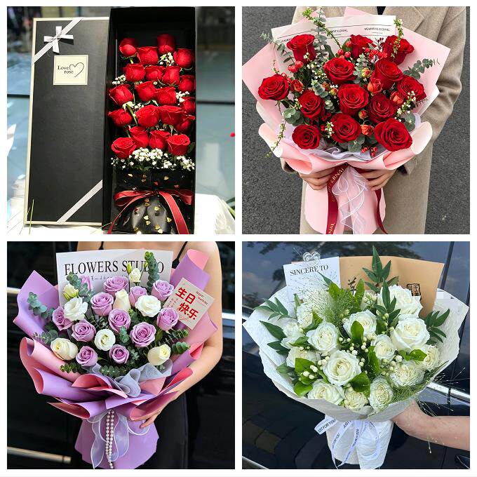 吉林省白城市洮南市大安市附近同城花店送女朋友玫瑰订生日鲜花束 - 实物图