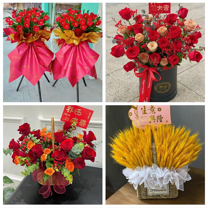 唐山市曹妃甸区遵化市迁安市同城鲜花店新店开业大麦花篮公司乔迁