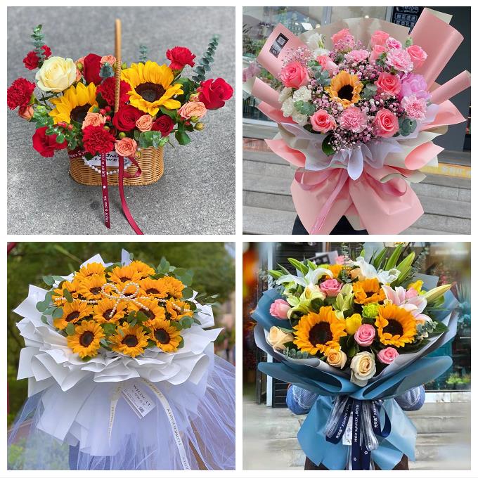 教师节送长辈生日康乃馨向日葵送内江市市中区东兴区威远县鲜花店