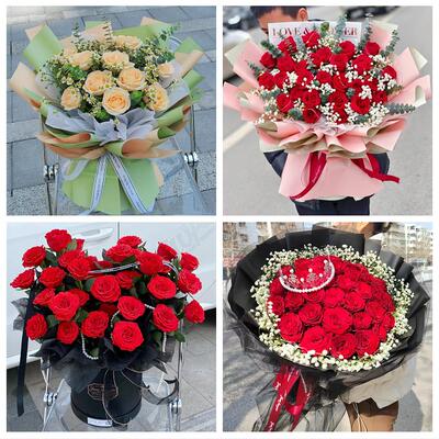 上海市杨浦区五角场新江湾城鲜花店同城配送老婆女友520玫瑰花束