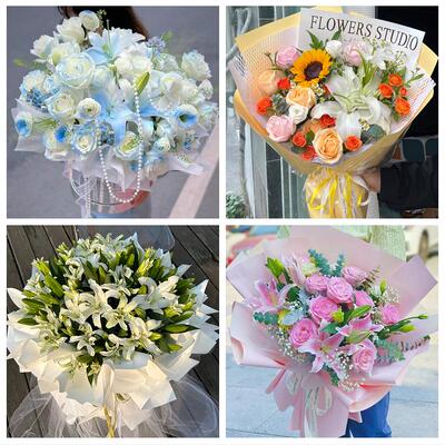 青海海东市乐都区平安区民和县鲜花店同城送玫瑰香水百合生日花束