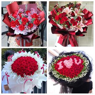 天津市武清区城关东马圈黄花店同城鲜花店订33朵玫瑰送情人女朋友