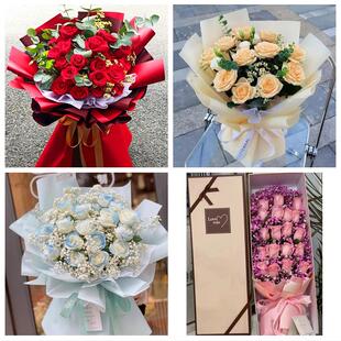 送白银市白银区平川区靖远县同城鲜花店情人节表白送玫瑰花束礼盒