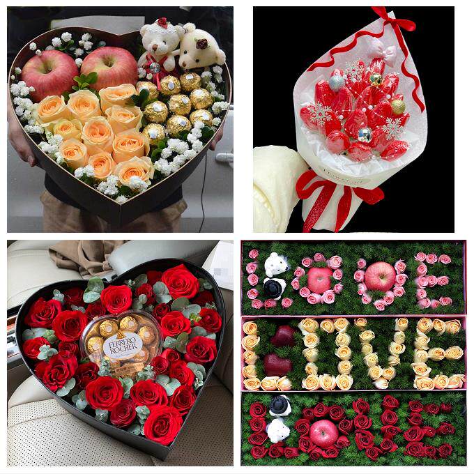 送济南市历下区市中区槐荫区同城鲜花店送女友平安夜圣诞玫瑰礼盒