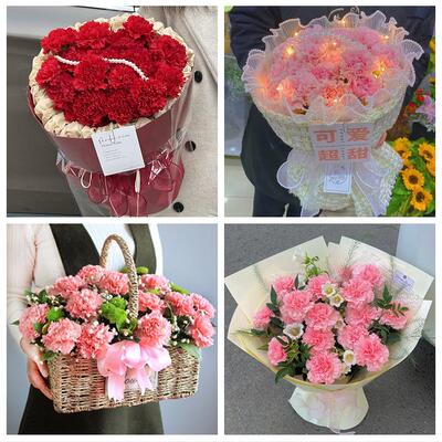 南充南部营山蓬安仪陇西充县鲜花店同城送婆婆岳母亲节康乃馨花束