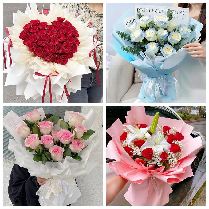 云南玉溪市通海县华宁县易门县同城鲜花店七夕表白情人节玫瑰花束