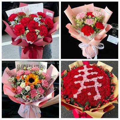 临汾吉县乡宁大宁县隰县蒲县同城鲜花店送父母亲节康乃馨百合花束