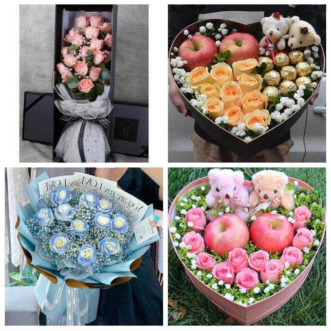 重庆市潼南荣昌区梁平城口县同城鲜花店送女友平安夜圣诞玫瑰礼盒