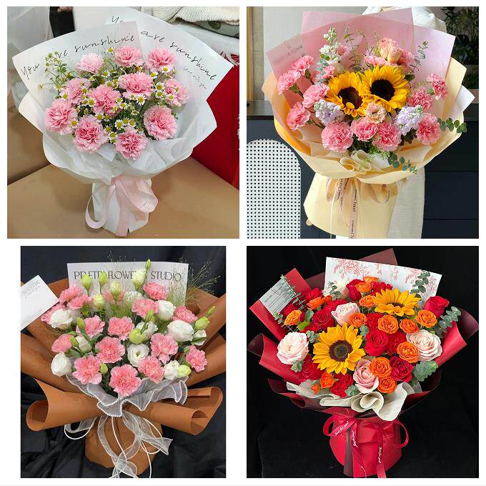 烟台市芝罘福山区牟平莱山区同城鲜花店38节送长辈女士康乃馨百合