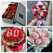 沧州市南皮吴桥县献县孟村县同城鲜花店订38妇女节康乃馨百合花束