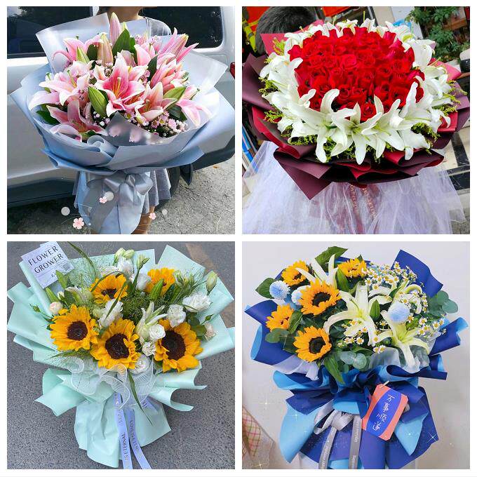 咸阳市秦都杨陵渭城区三原县鲜花店同城配送老婆香水百合玫瑰花束