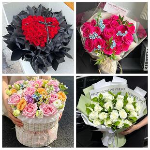 四川达州市宣汉开江大竹县渠县鲜花店同城配送女友七夕情人节玫瑰