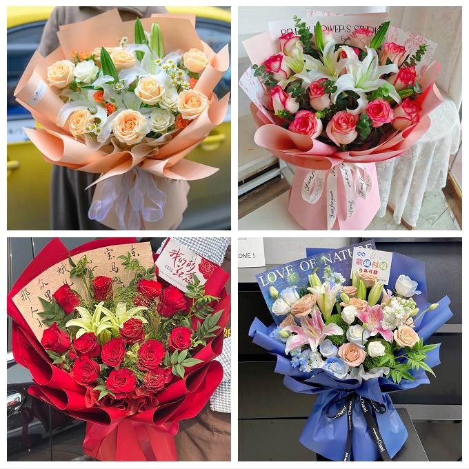 送衡水市阜城县冀州市深州市鲜花店同城配送朋友生日玫瑰百合花束